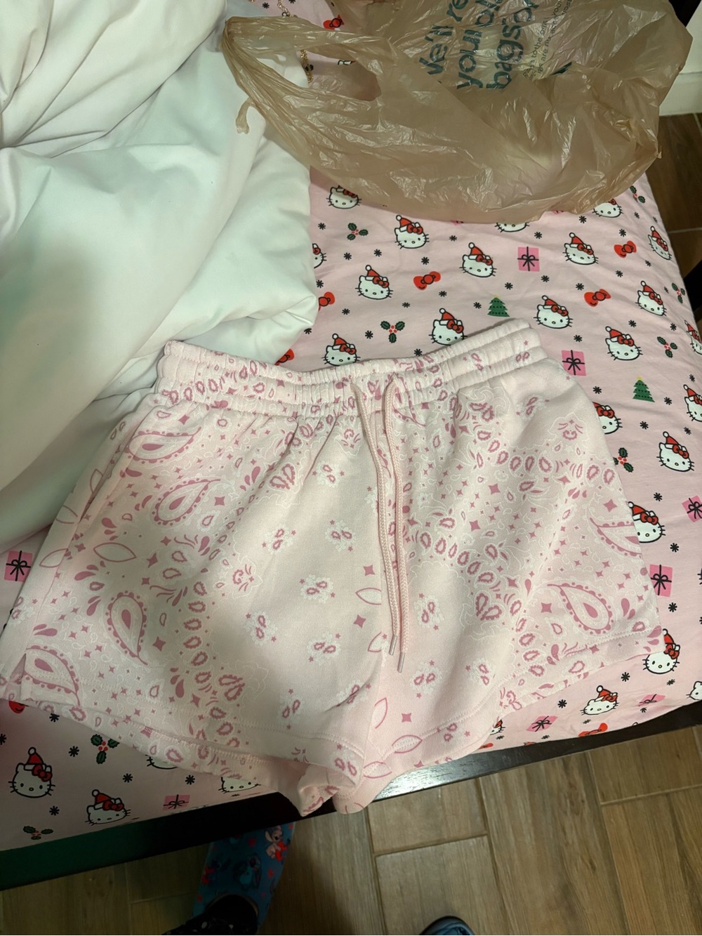 Mighty Fine Pink Paisley Drawstring Shorts